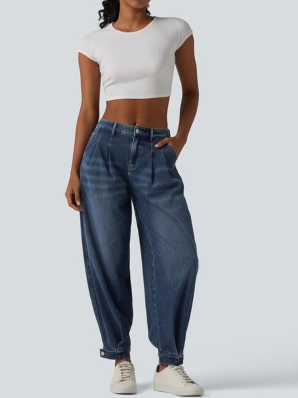 Halara Flex™ Mid Rise Denim Casual Balloon Joggers with Pockets M/L runs large